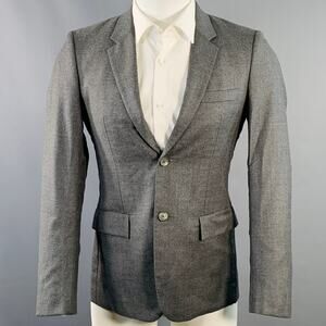 JIL SANDER Size 34 Grey Heather Twill Wool Cashmere Blend Sport Coat